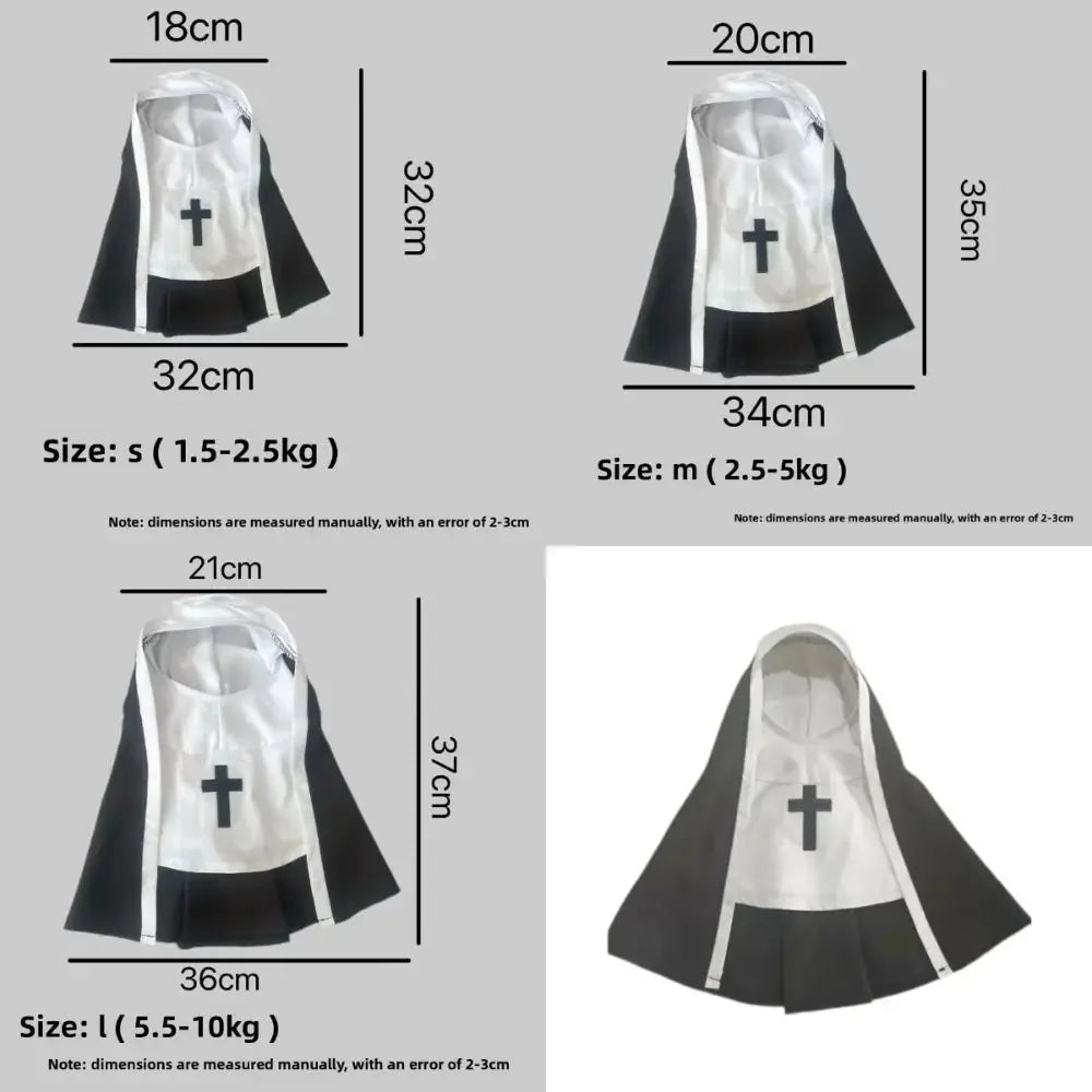 Christmas Pet Dog Cat Cosplay Costume Breathable Dress Up Puppy Kitten Jesus Nun Clothes Pet Accessories Halloween Jumpsuit Coat