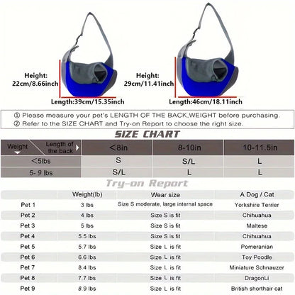 1Pc Dog out backpack,Dog Sling Carrier Breathable Mesh Travel Crossbody Bag For Puppy Cat Hiking Camping Horizon