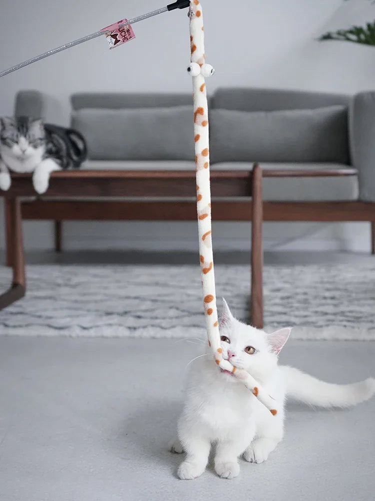 Cat Toy Feather Cats Teaser Wand Cats Interactive Toy Funny Caterpillar Colorful Rod Teaser Wand Pet Cat Supplies Pets Accessory