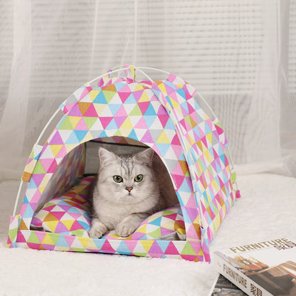 Pet Tent Bed Cats House Supplies Products Accessories Warm Cushions Furniture Sofa Basket Beds Winter Clamshell Kitten Tents Cat Horizon