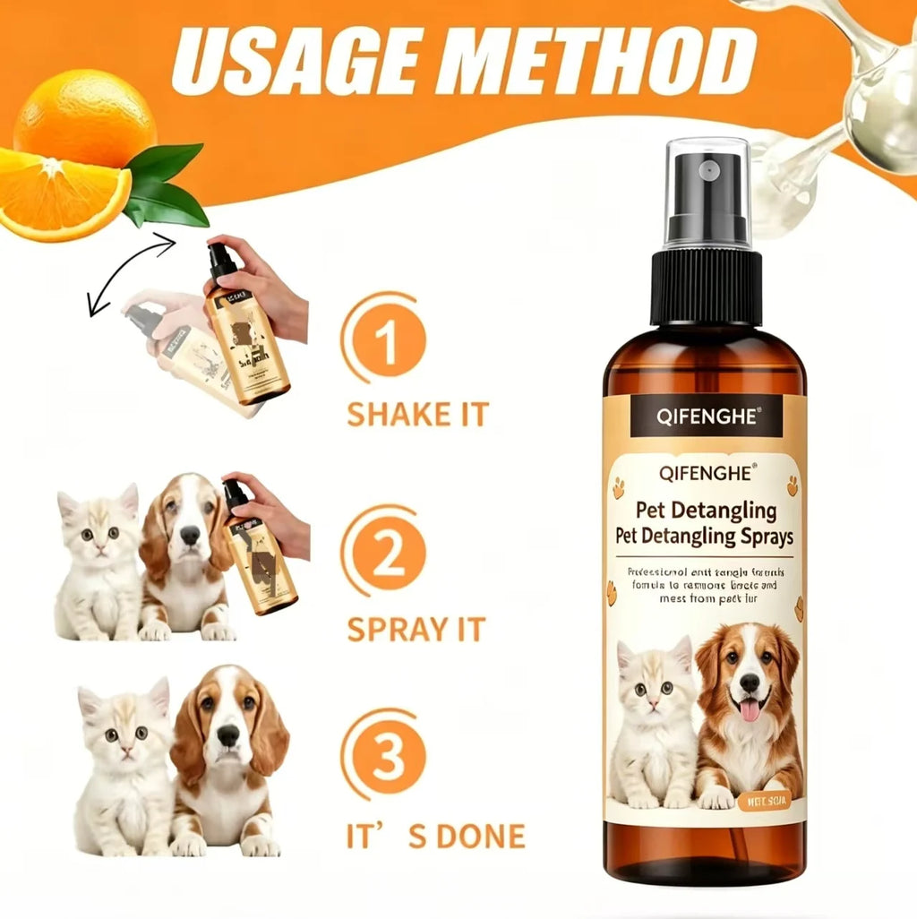 50ML Pet Detangling Spray Professional Leave-in Conditioner for Cats Dogs Anti-Static Remove Knots Mats Deep Nourish Pet Hair