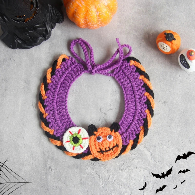 Cat Collar Kawaii Cat Scarf Pet Clothes Halloween Cat Costume Collar Accessorie Nacklace Pet Bibs Halloween Cosplay Decoration