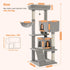 Cat Tree Tower for Indoor Cats with Toys Plush Perch Hammock Sisal Scratching Posts Cat Condo House Pet Furniture Play Center Horizon