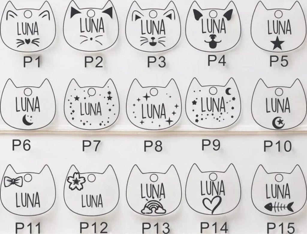 Personalized Small Cat Collar ID Tag - Engravable Pet Name Tag for Cats, Durable Stainless Steel Cat Head & Collar Accessories,