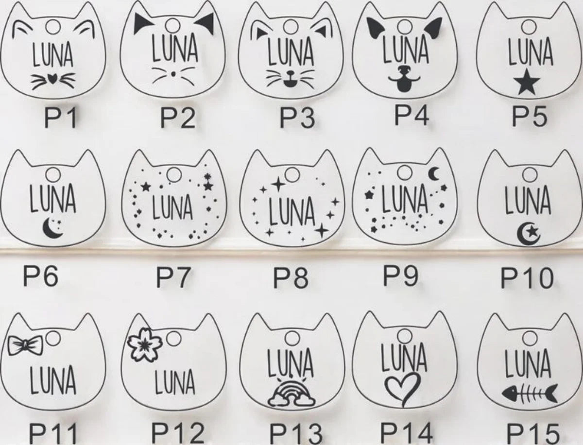 Personalized Small Cat Collar ID Tag - Engravable Pet Name Tag for Cats, Durable Stainless Steel Cat Head & Collar Accessories,
