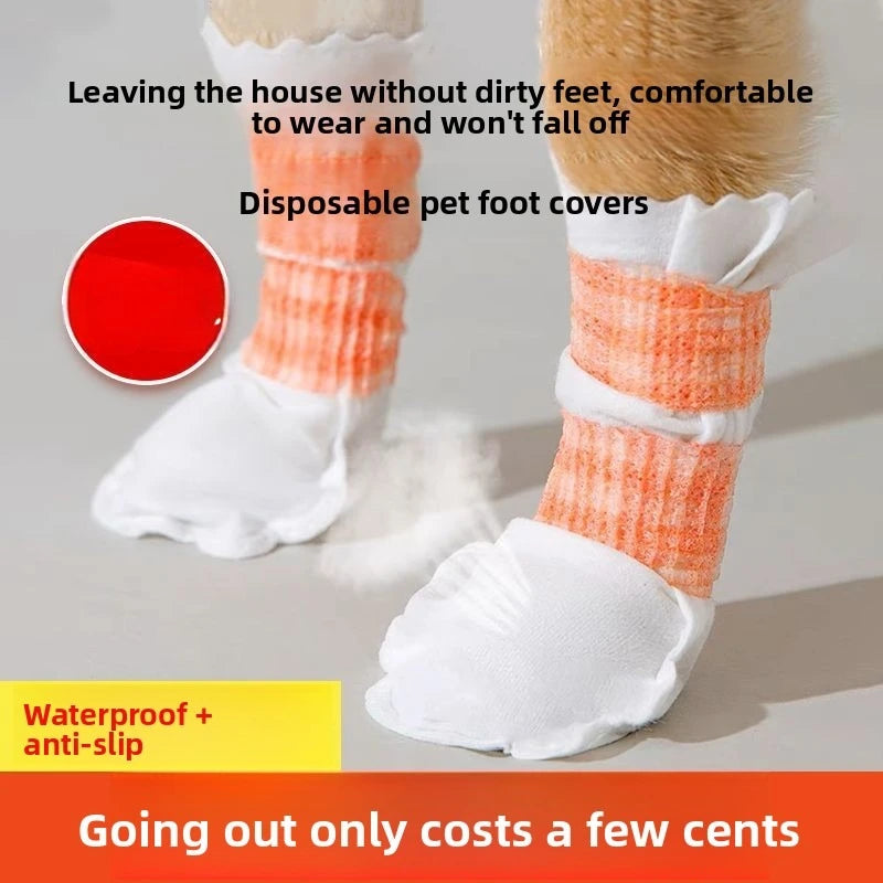 20PC/Lot Pet Disposable Paw Shoes Waterproof Non-woven Fabric Dog Anti-Dirt Shoe Covers Outdoor Dog Walking Small Dog Socks