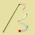 Cat Toy Feather Cat Teaser Wand Cat Interactive Toys Funny Caterpillar Colorful Rod Christmas Hairball Teaser Wand Pet Supplies
