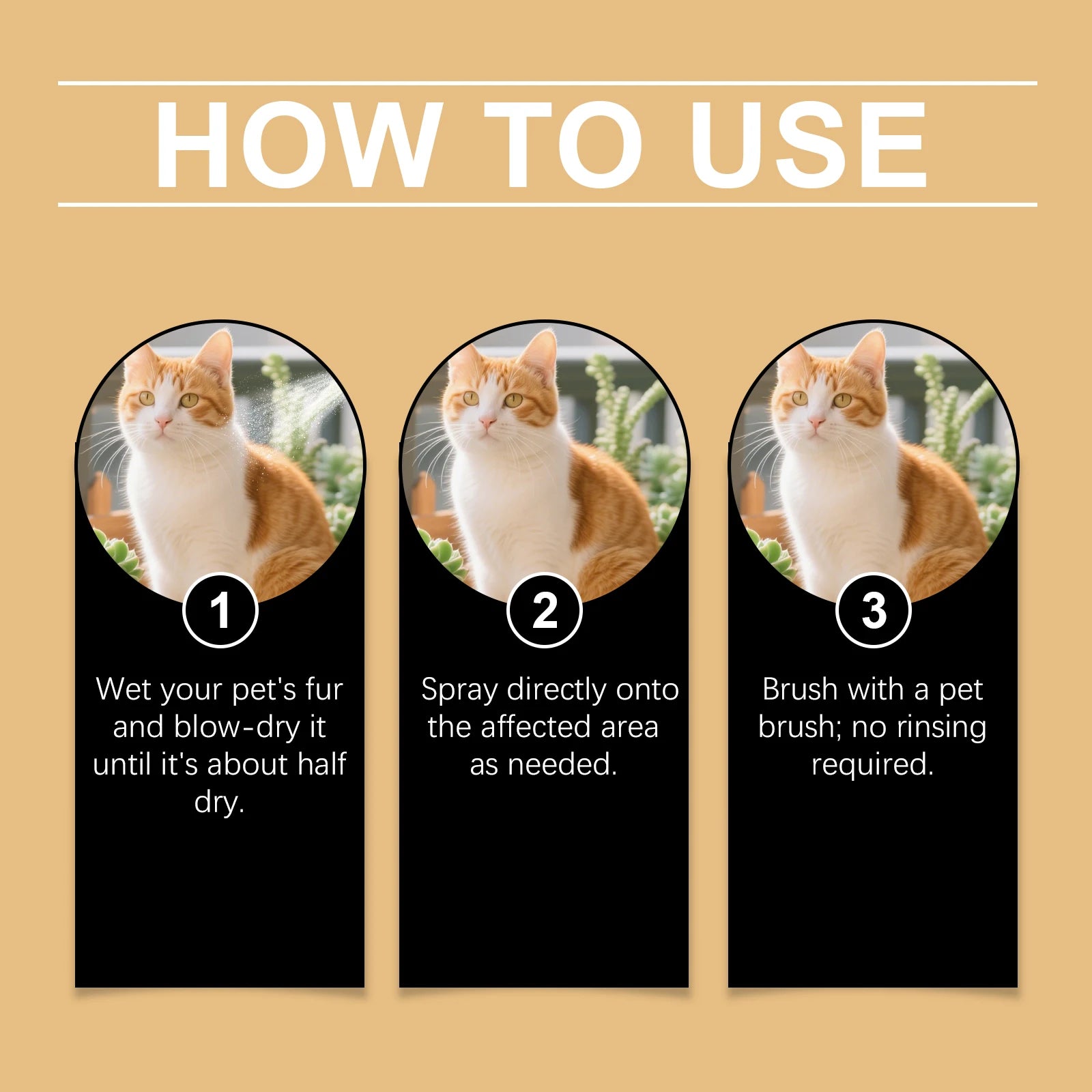 Pet Hair Detangling Spray Dogs Cats Conditioner Anti-Static Tangle Free Knot Remove Frizzy Smoothing Shiny Pet Fur Gentle Spray