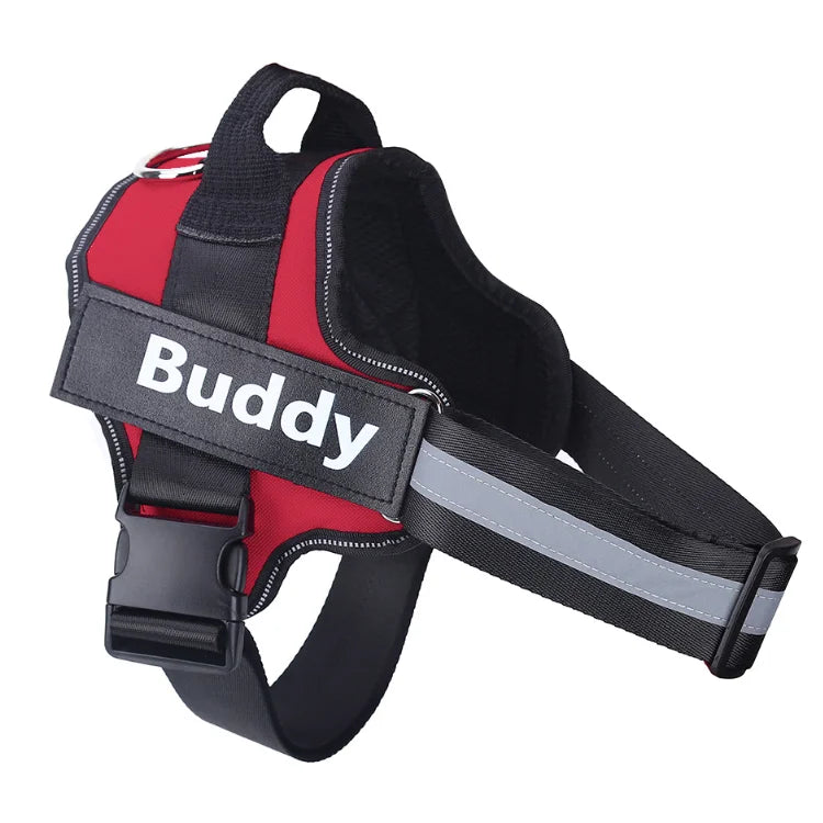 Customized Reflective Breathable Dog Harness Vest, Adjustable Pet Harness, ID Patch, No Pull, Outdoor