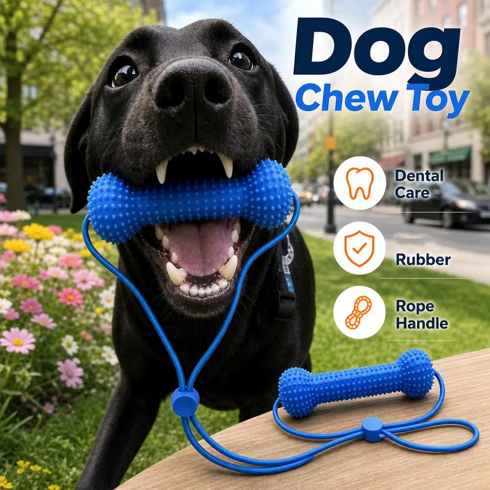 Dual-Action Canine Dental Prop, Dog Dental Chew Toy for Teeth Cleaning Brushing, Reusable Dental Chews for Dogs