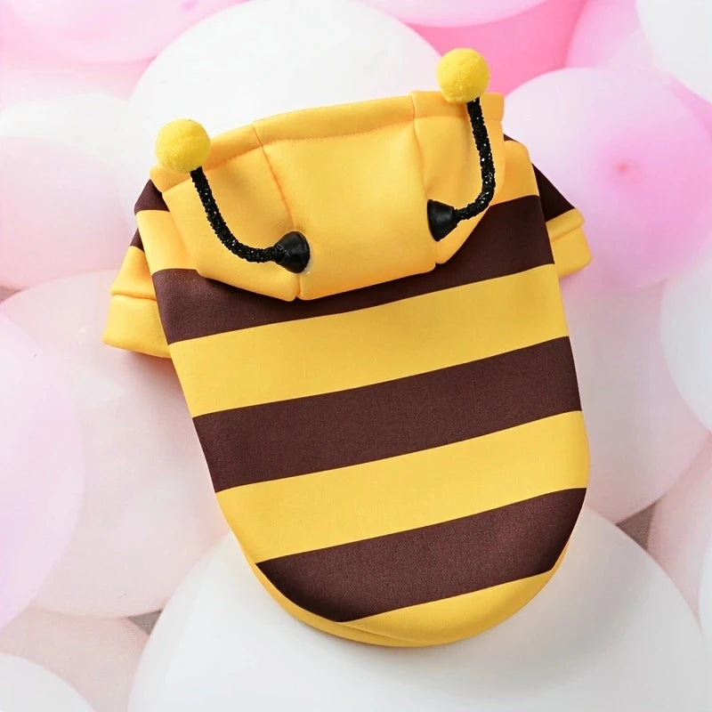 Bee Pet Puppy Coat Apparel Outfit Dog Halloween Hoodies Winter Cat Cosplay Costume Holiday Outfit for Small Medium Dogs & Cats