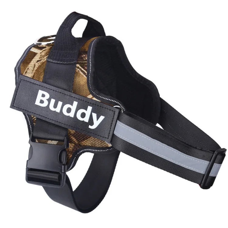 Customized Reflective Breathable Dog Harness Vest, Adjustable Pet Harness, ID Patch, No Pull, Outdoor