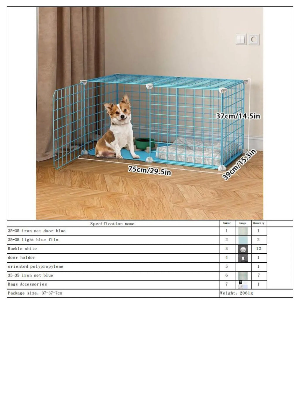 Modular Dog Cage for Small and Medium-Sized Puppies, with a Pull-Out Tray, Suitable for Corgis, Teddy Dogs, and Pomeranians, Indoor Home Dog Enclosure
