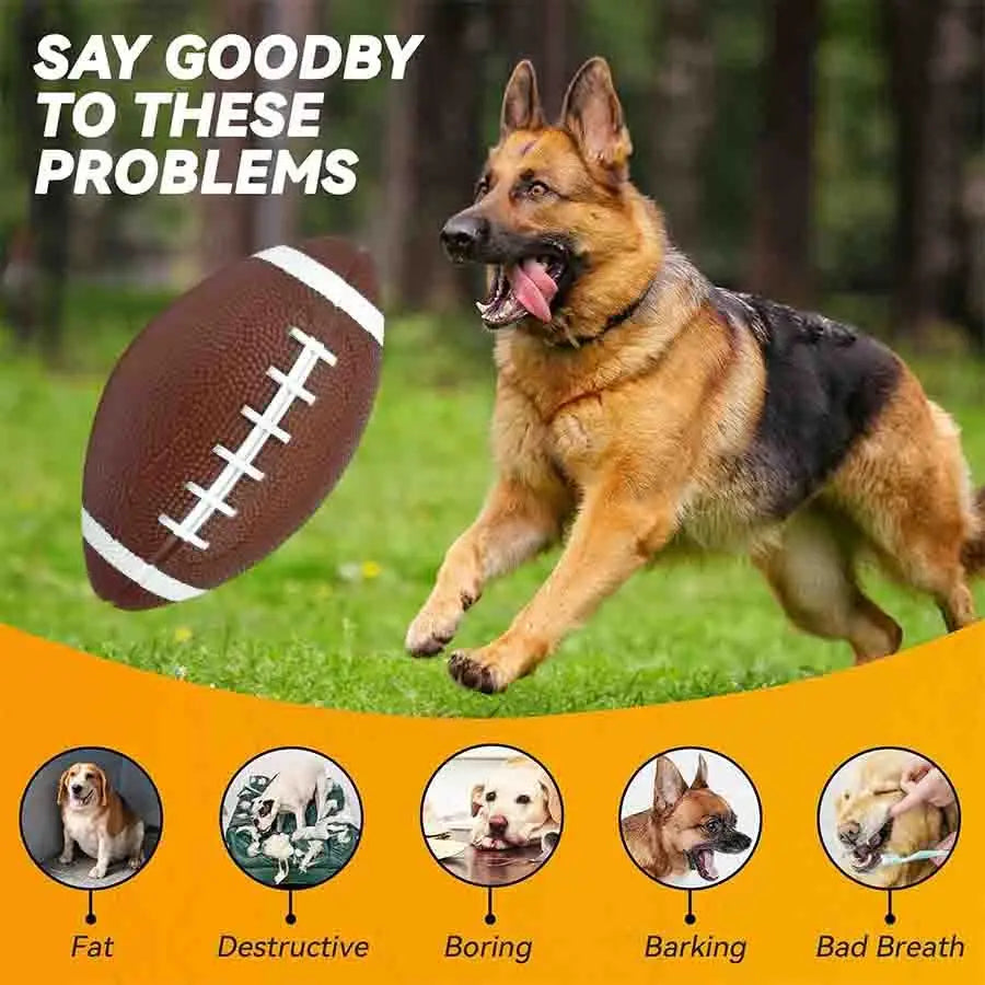 6.7" Inflated Balls for Dogs, Durable Dog Football Toys for Aggressive Chewers Large Rugby Balls Floating Dog Toys for Water JXB