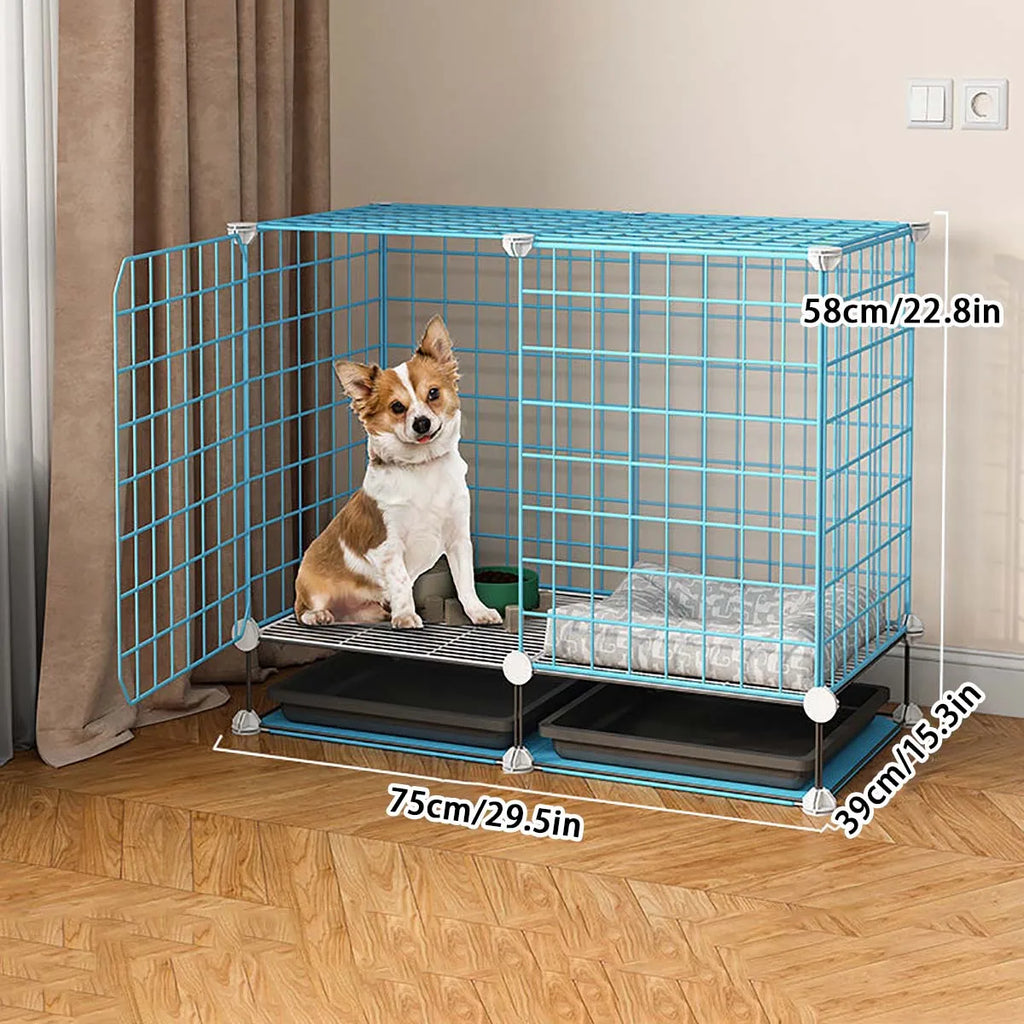 Modular Dog Cage for Small and Medium-Sized Puppies, with a Pull-Out Tray, Suitable for Corgis, Teddy Dogs, and Pomeranians, Indoor Home Dog Enclosure