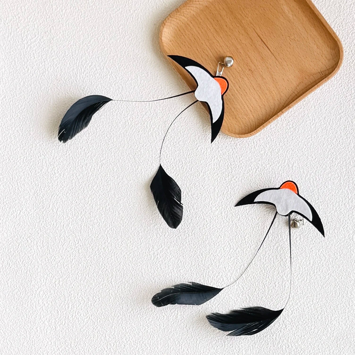 Interactive Cat Toy Funny Simulation Bird Feather with Bell Cat Stick Toy for Kitten Playing Teaser Wand Toy Pet Cats Supplies