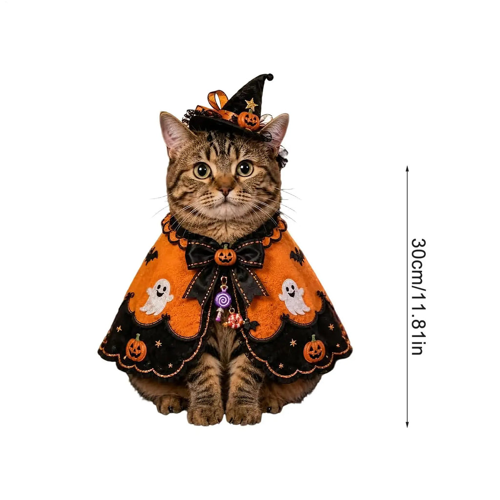 Cat Halloween Costume For Pets Pet Cosplay Cloak Photo Prop Cat Apparel Party Outfit For Home Party Holiday Gathering Outdoor