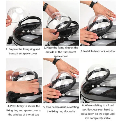 Portable Cat Pet Carrier Backpack Transparent Capsule Bubble Pet Backpack Small Animal Puppy Kitty Breathable Carrier for Travel Horizon