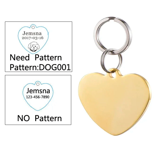 Custom Dog ID Tag with Free Engraving - Pet Collar Harness Pendant for Cats Puppy Kitten Leash Accessories Pet Supplies