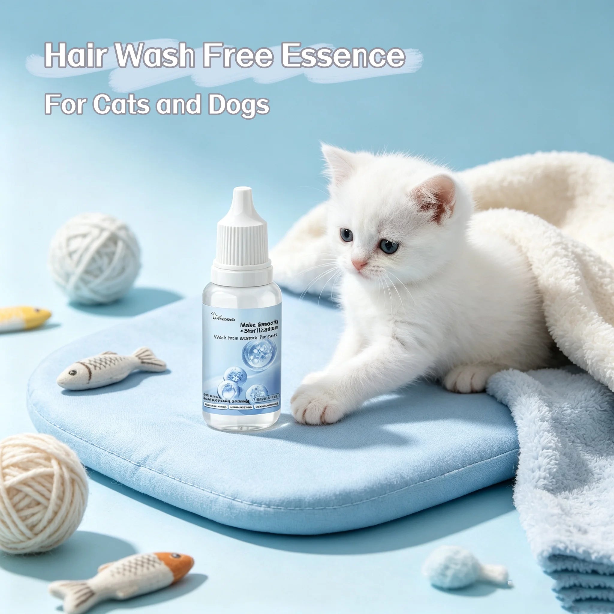 Pet Wash Free Essence Lasting Deodorizing Remove Grease And Dirt Gentle Decontaminating Waterless Dry Clean Cat No Rinse Cleaner