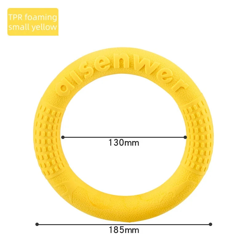 Indestructible Dog Flying Disc Ring, Bite Resistant TPR Chew Toy for Tug of War Fetch, Floating Outdoor Dog Toy for All Dogs