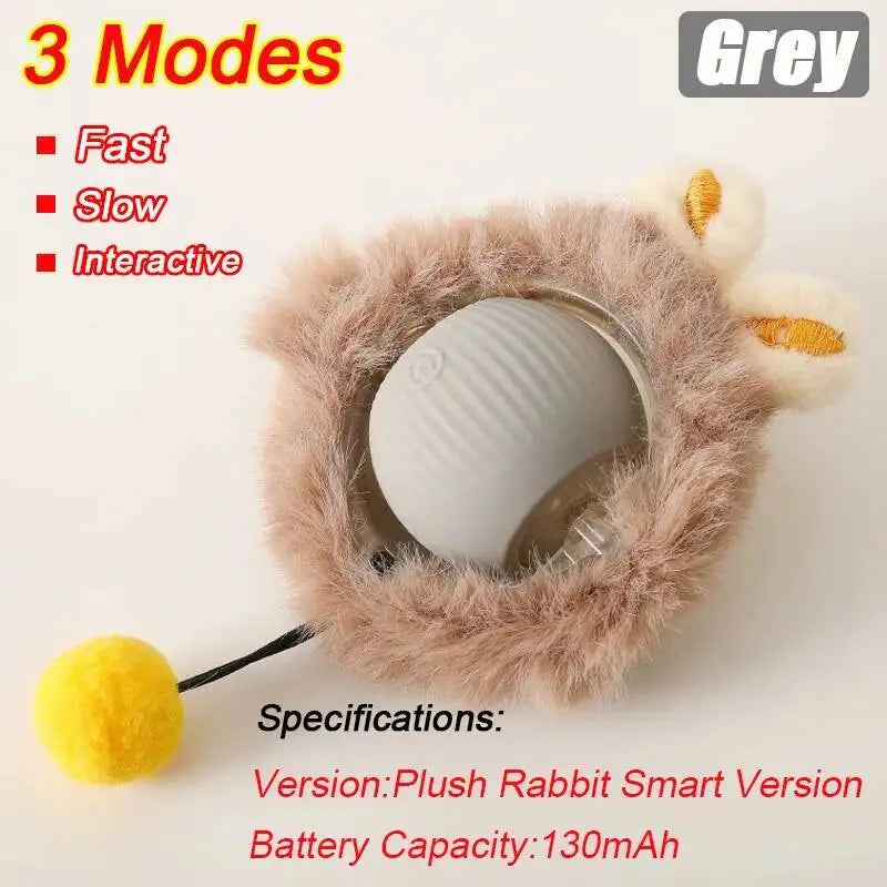 New Cat Interactive Ball Toy Automatic Rolling Ball Faux Tail Rechargeable Smart Pet Electric Toy Dog Cat Training Imitate Mouse