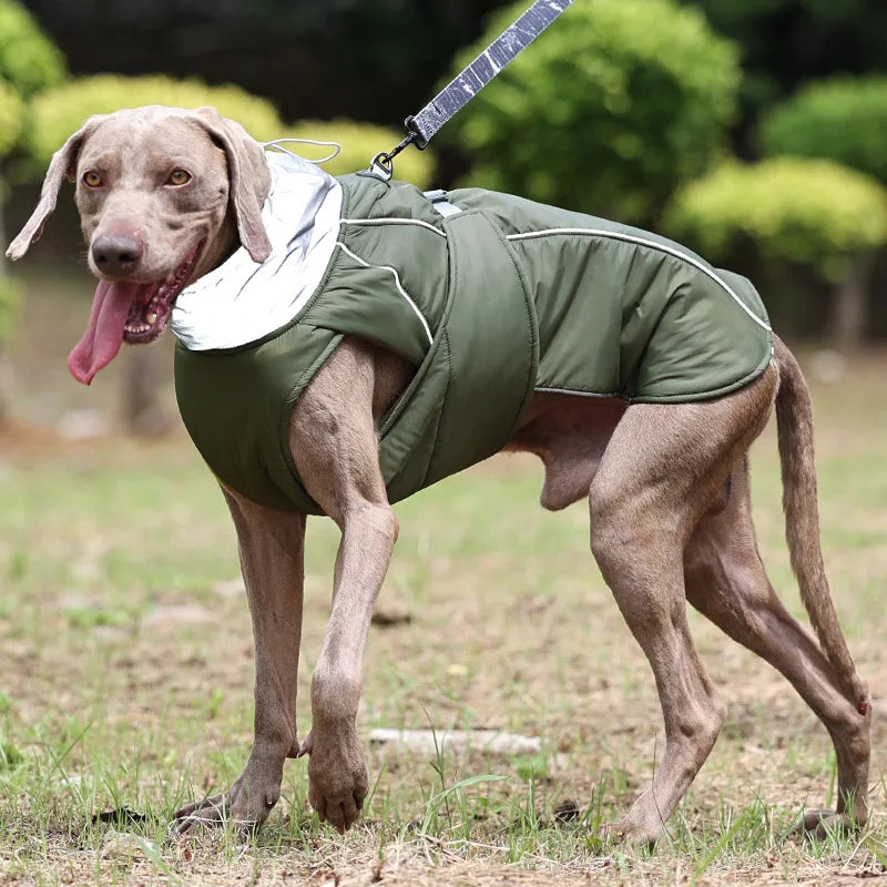 Winter Waterproof Dog Jacket with Reflective Strips, Thick Warm Coat for Pets, Adjustable with D-Ring, S-3XL
