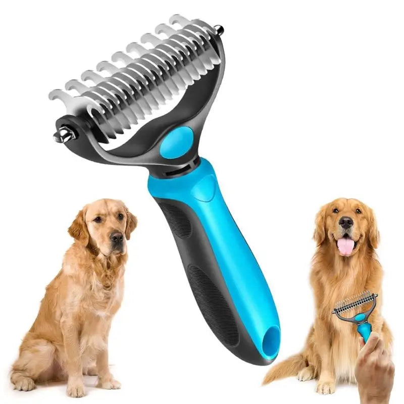 2-in-1 Stainless Deshedding Brush &amp; Fur Knot Cutter Horizon