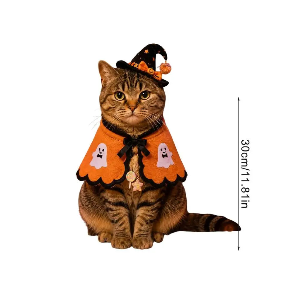 Cat Halloween Costume For Pets Pet Cosplay Cloak Photo Prop Cat Apparel Party Outfit For Home Party Holiday Gathering Outdoor