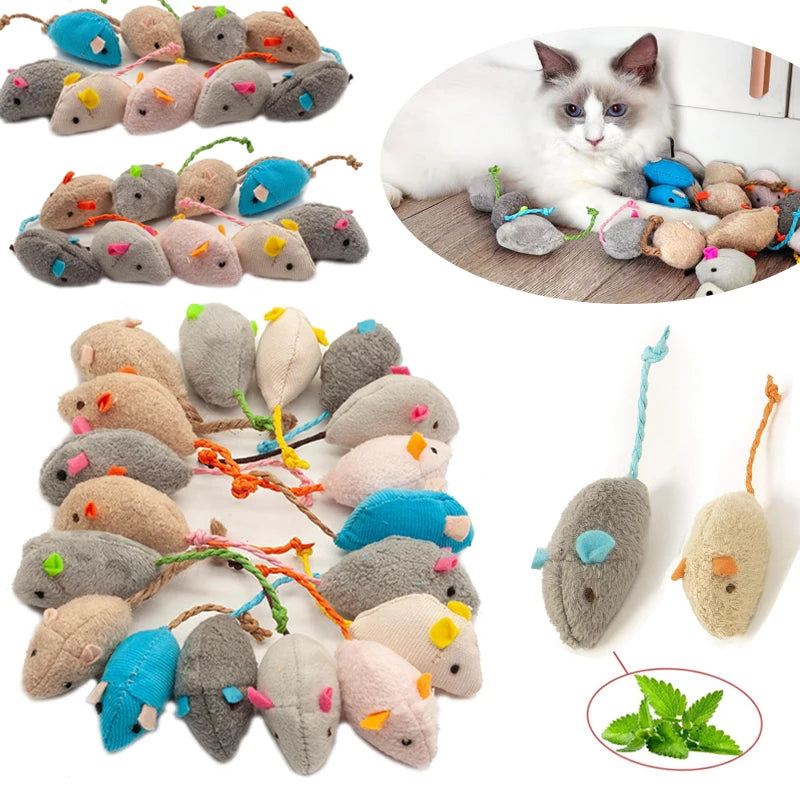 Catnip Rattle Cat Mouse Toys — 3, 28, or 200 Pieces Horizon