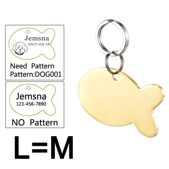 Custom Dog ID Tag with Free Engraving - Pet Collar Harness Pendant for Cats Puppy Kitten Leash Accessories Pet Supplies
