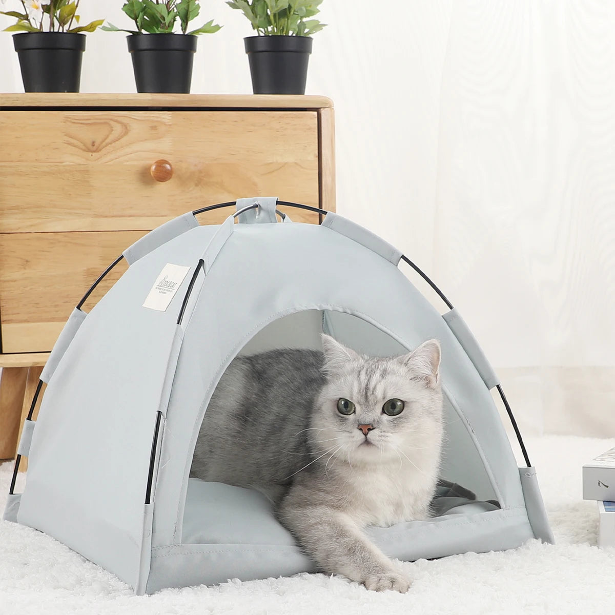 Pet Tent Bed Cats House Supplies Products Accessories Warm Cushions Furniture Sofa Basket Beds Winter Clamshell Kitten Tents Cat Horizon