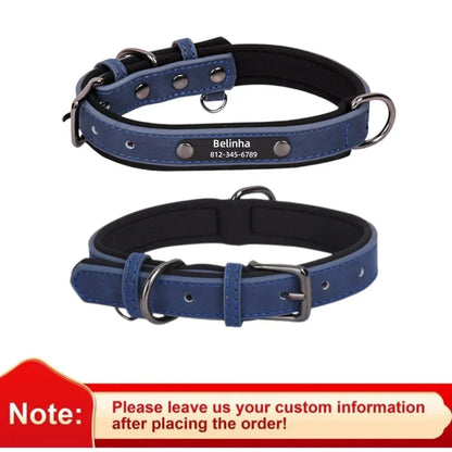 Personalized Leather Dog Collar with Free Engraved Name Horizon
