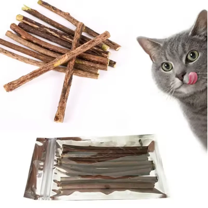 Silvervine Sticks Cat Chews, Natural Teething Toy for Kittens Dental Care Cat Supplies