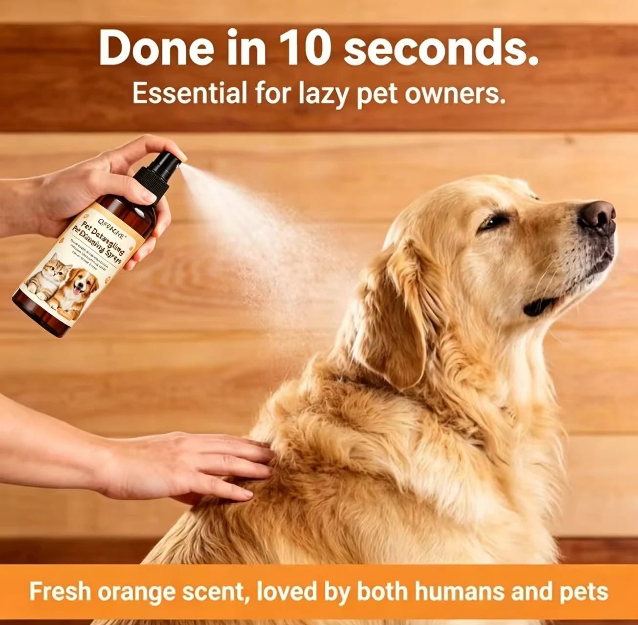 50ML Pet Detangling Spray Professional Leave-in Conditioner for Cats Dogs Anti-Static Remove Knots Mats Deep Nourish Pet Hair