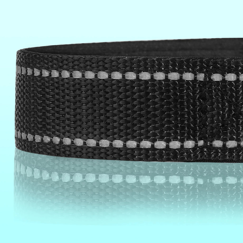 Reflective Adjustable Padded Dog Collar Soft Breathable Pet Neck Strap for Medium Large Dogs Durable Safety Collar for Night