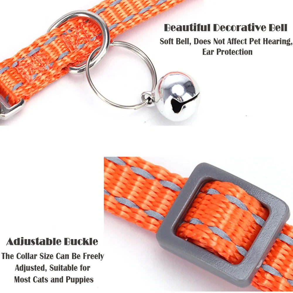 Personalized Cat Collar Pet ID Tag Name Custom Free Engraved ID Nameplate Kitten Puppy Anti-lost Nametag Safety Buckle Necklace