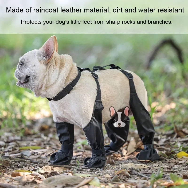 Best Anti-Slip Dog Shoes Pet Paw Protector Dog Rain Booties, Dirty-proof & Anti-fall Dog Outdoor Dog Suspender Sock Shoes