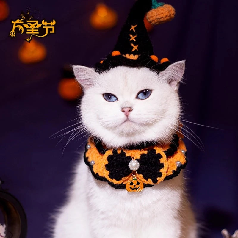Cat Collar Kawaii Cat Scarf Pet Clothes Halloween Cat Costume Collar Accessorie Nacklace Pet Bibs Halloween Cosplay Decoration