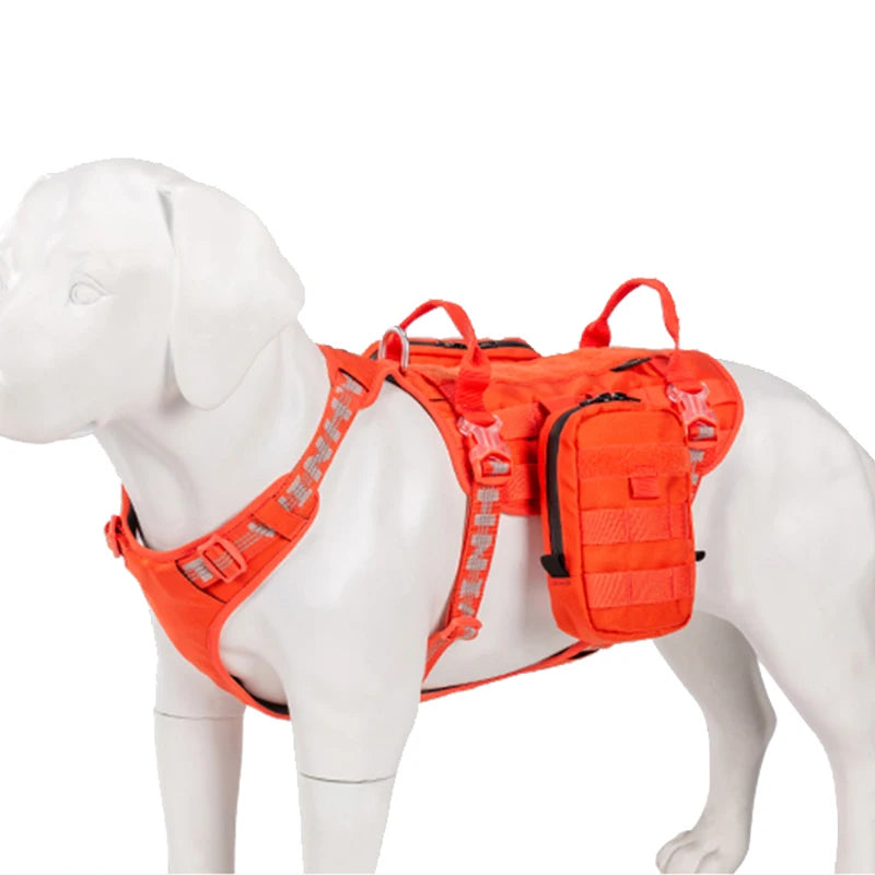 Winhyepet  Dog Harness with Backpack Multifunctional 3M Reflective Puppy Great and Small Pet collar Tactical Accessories YH1806