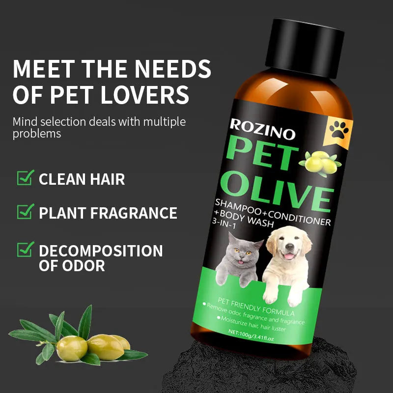 Pet Shampoo and Conditioner Based Olive Shower Gel Does Not Contain Harmful Substances Suitable for Pet Cats and Dogs