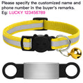 Customized Pet Collar Reflective Cat Collars Free Engraved Puppy Kitten Pet ID Nameplate Necklace With Bell Anti-lost For Cats