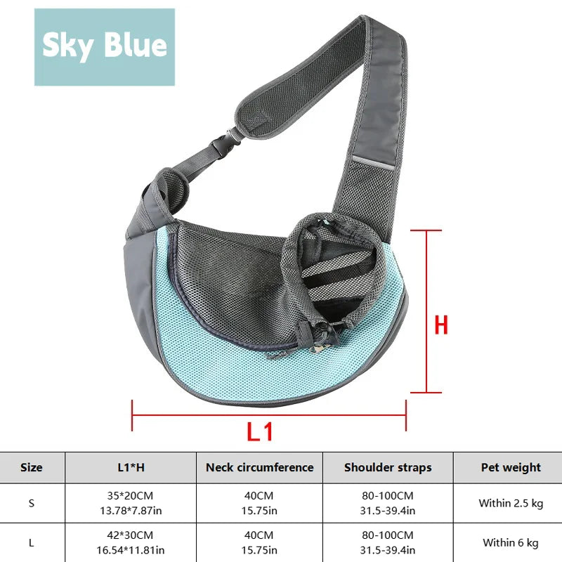 1Pc Dog out backpack,Dog Sling Carrier Breathable Mesh Travel Crossbody Bag For Puppy Cat Hiking Camping Horizon