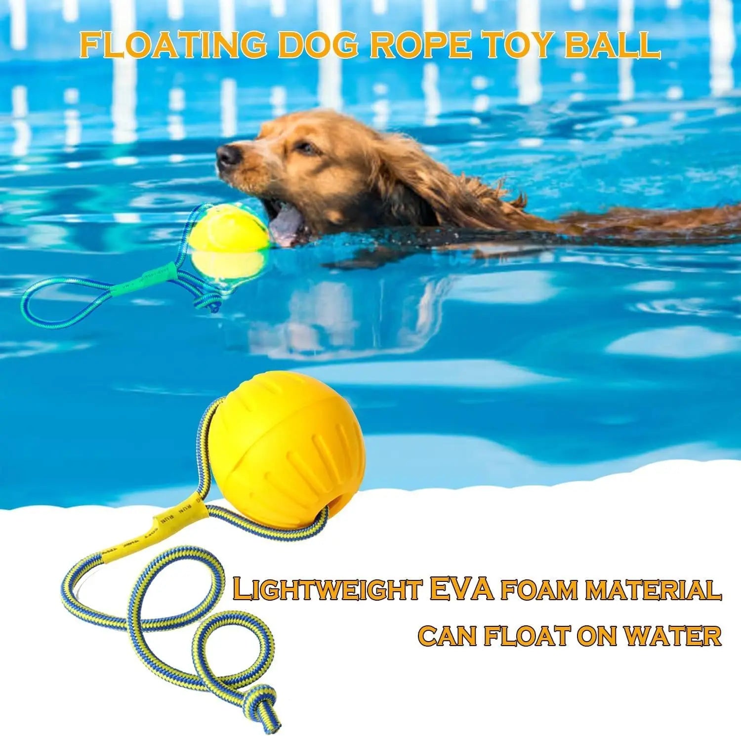 EVA Pet Toy Ball Dog Floating Training Dog Pull Ring Bite Resistant Teeth Grinding Pet Ball Wear Rope Ball