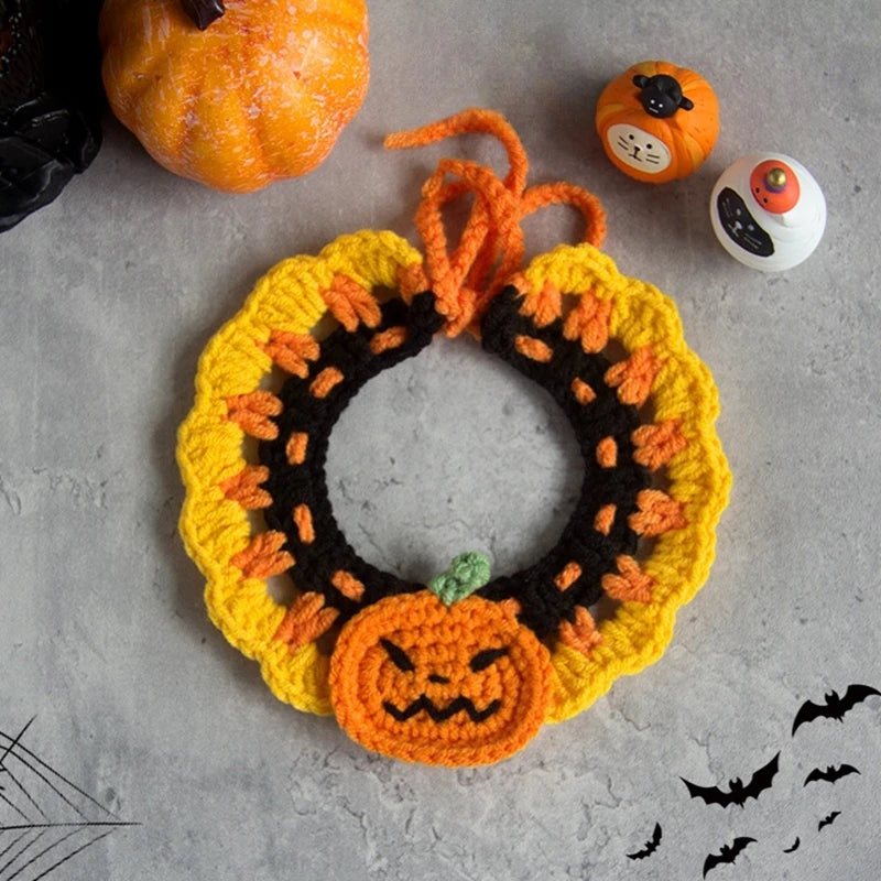 Cat Collar Kawaii Cat Scarf Pet Clothes Halloween Cat Costume Collar Accessorie Nacklace Pet Bibs Halloween Cosplay Decoration