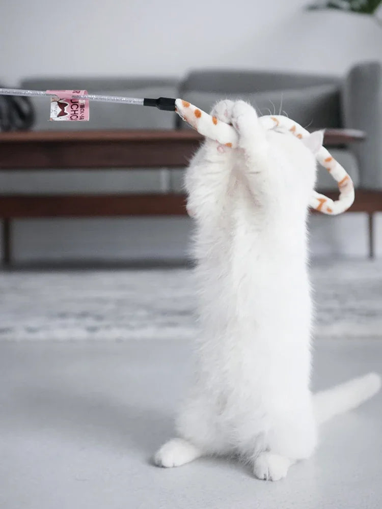 Cat Toy Feather Cats Teaser Wand Cats Interactive Toy Funny Caterpillar Colorful Rod Teaser Wand Pet Cat Supplies Pets Accessory