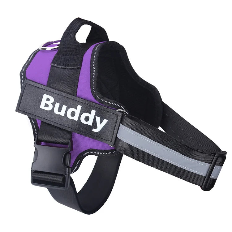 Customized Reflective Breathable Dog Harness Vest, Adjustable Pet Harness, ID Patch, No Pull, Outdoor