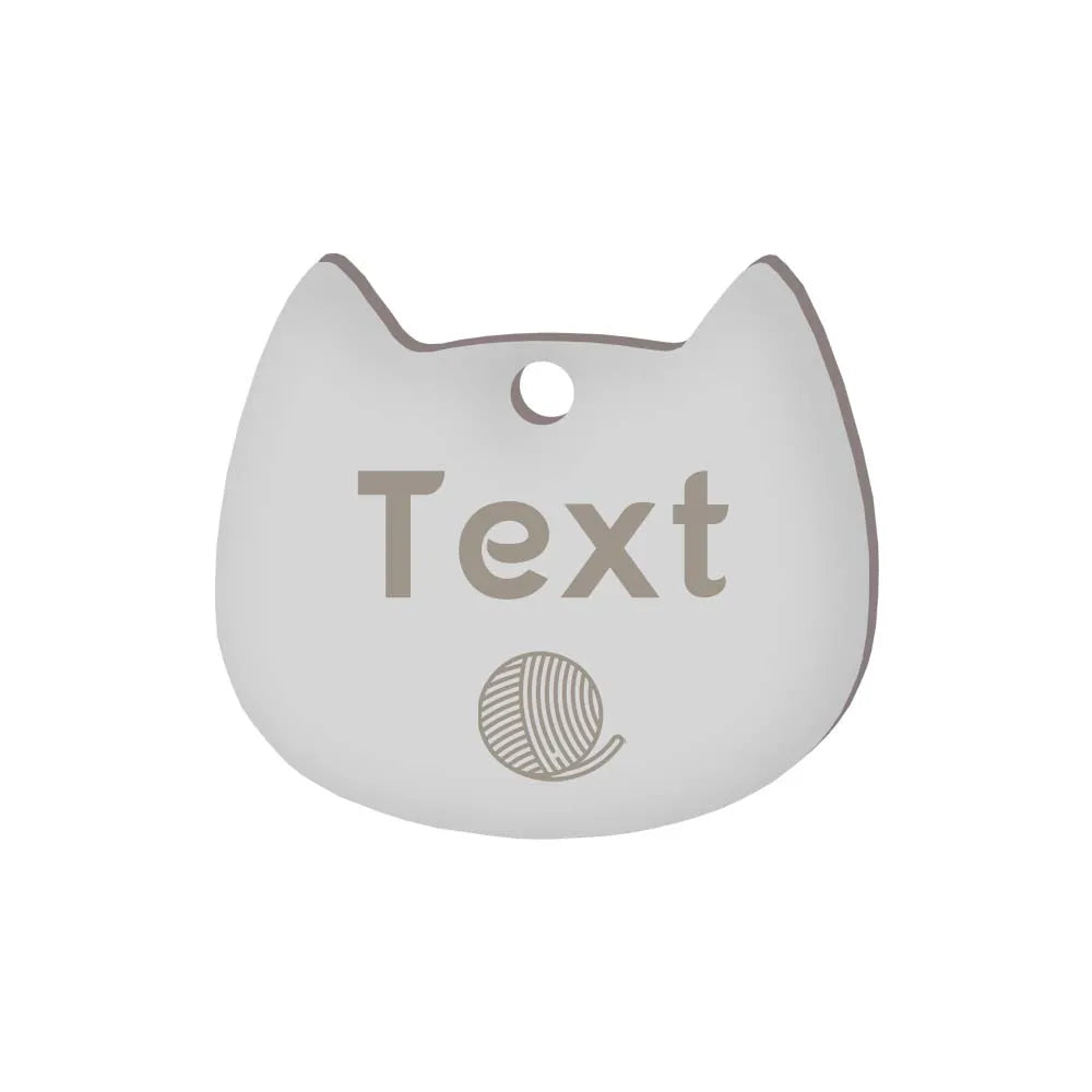 Custom Cat Face Id Dog Tags Name Tags Stainless Steel Plate Decoration Personalized Engraving Animal Chain Charm with number