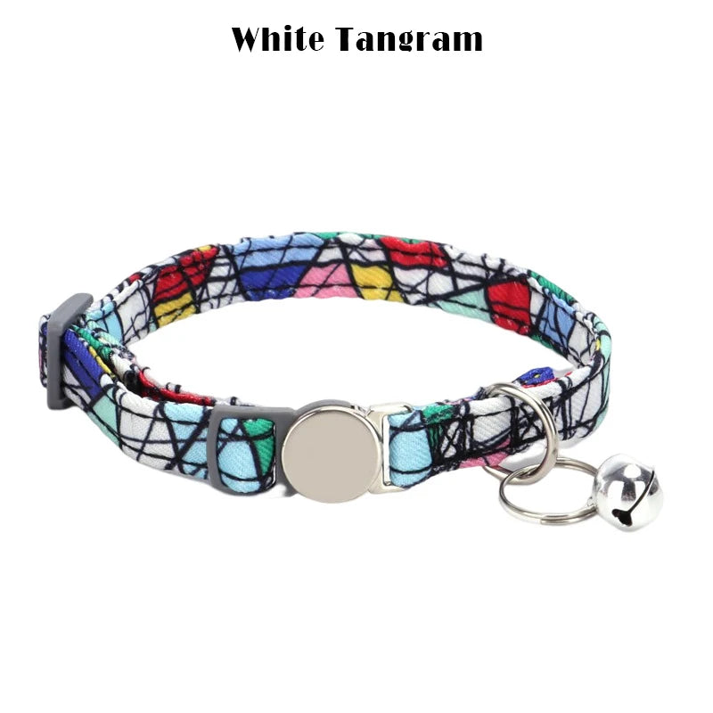Personalized Cat collar with Bell Safety Buckle Customized Nametag Puppy Kitten Necklace Free Engraving Name ID Tag Nameplate