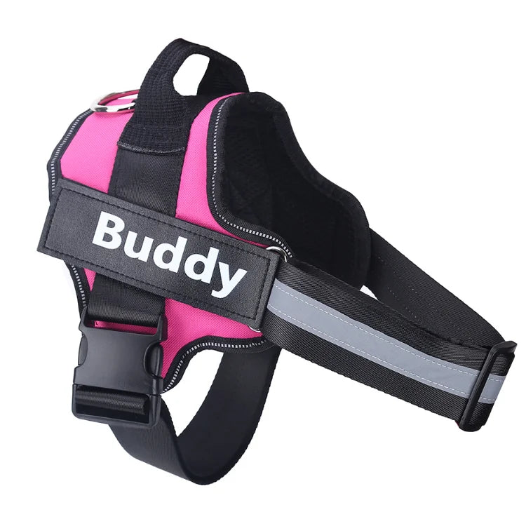 Customized Reflective Breathable Dog Harness Vest, Adjustable Pet Harness, ID Patch, No Pull, Outdoor